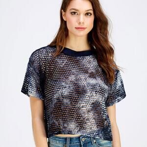 Sans Souci Tie Dye Fishnet Crop Top New Size S